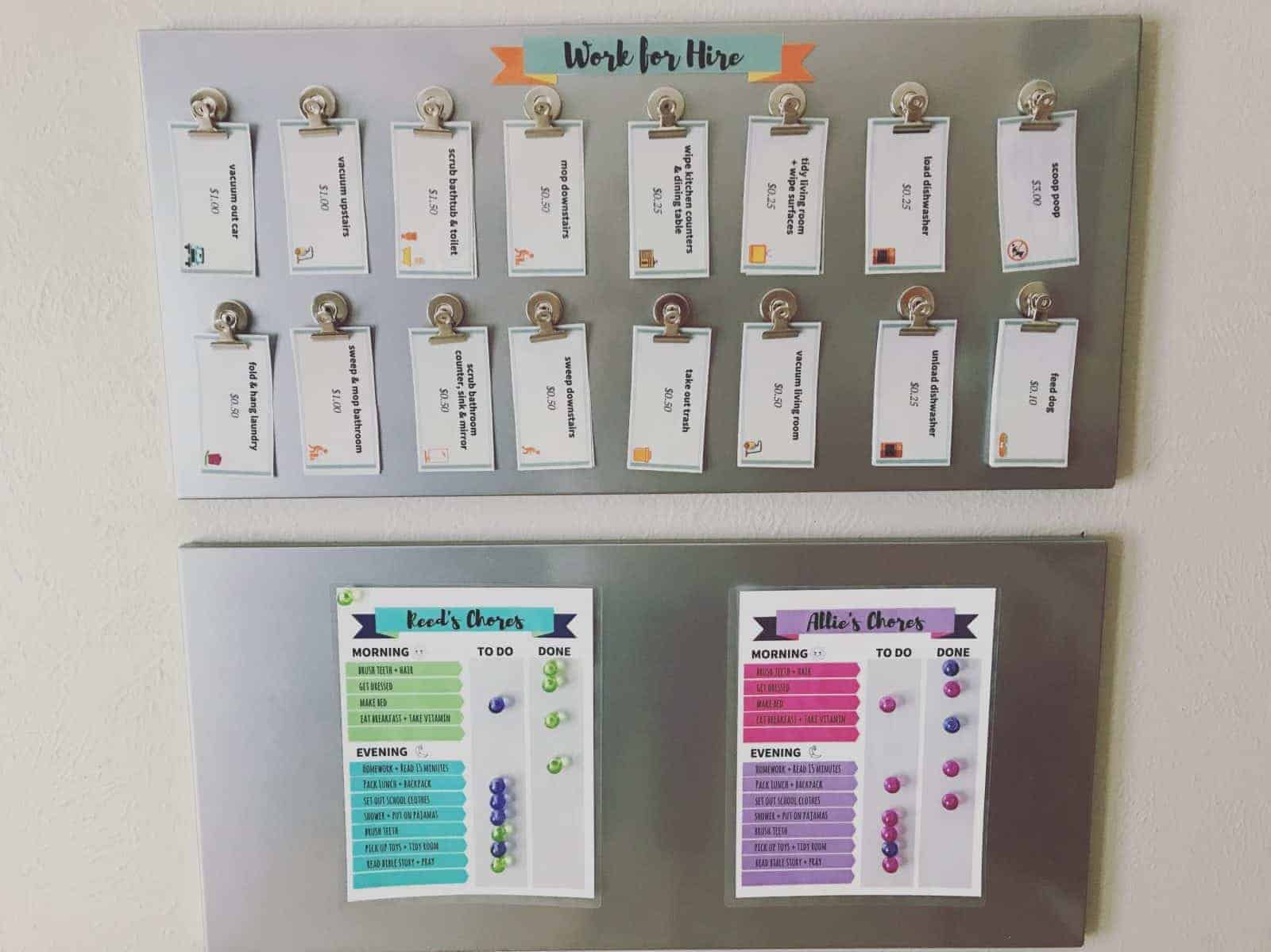 Hello Sensible's Customizable Chore Chart and Work For Hire Commission System for Kids